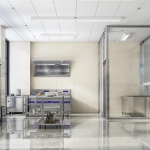 现代食堂后厨3D模型下载